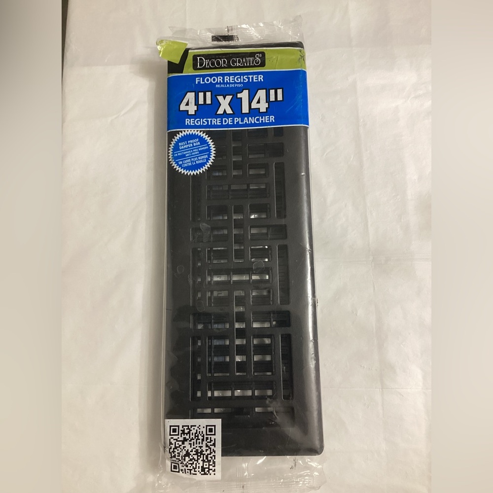 Decor Grates Black Steel Floor Register 4x14